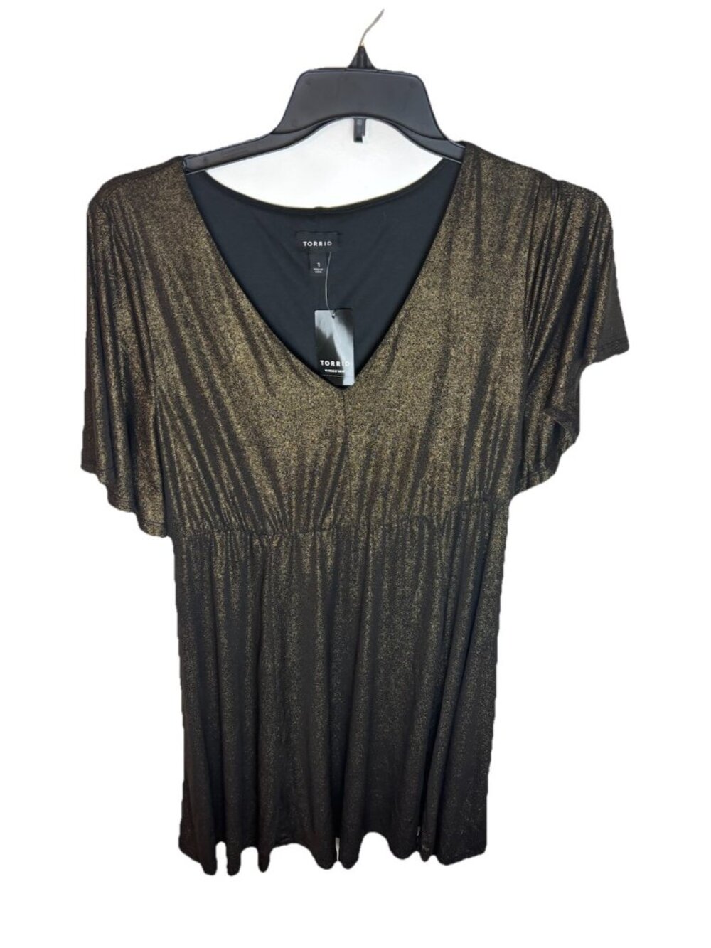Torrid Size 1X dress metallic short sleeve festive cocktail party Plus Curvy NWT - Picture 1 of 10
